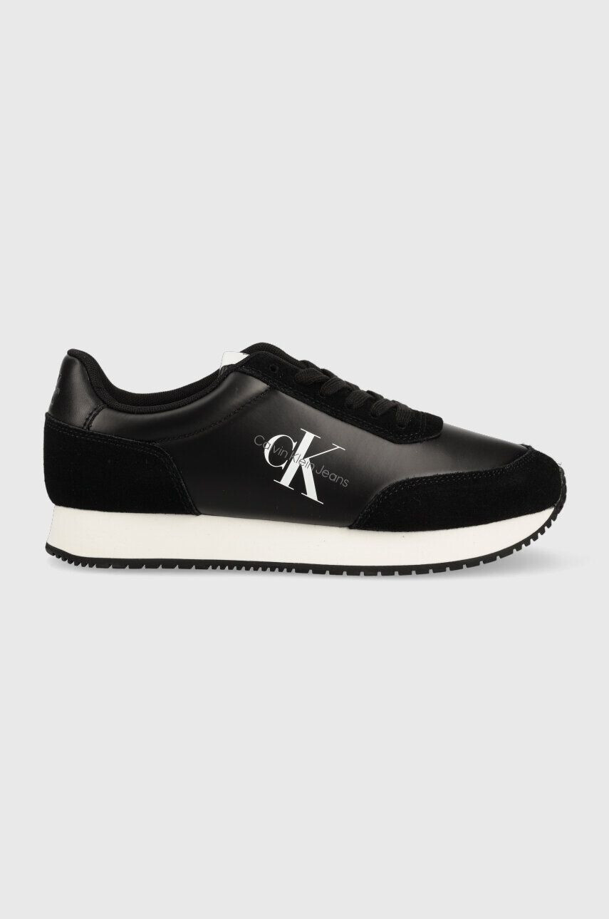 Calvin Klein Jeans Sneakers boty RETRO RUNNER LOW LAC černá barva YW0YW01056 - Pepit.cz