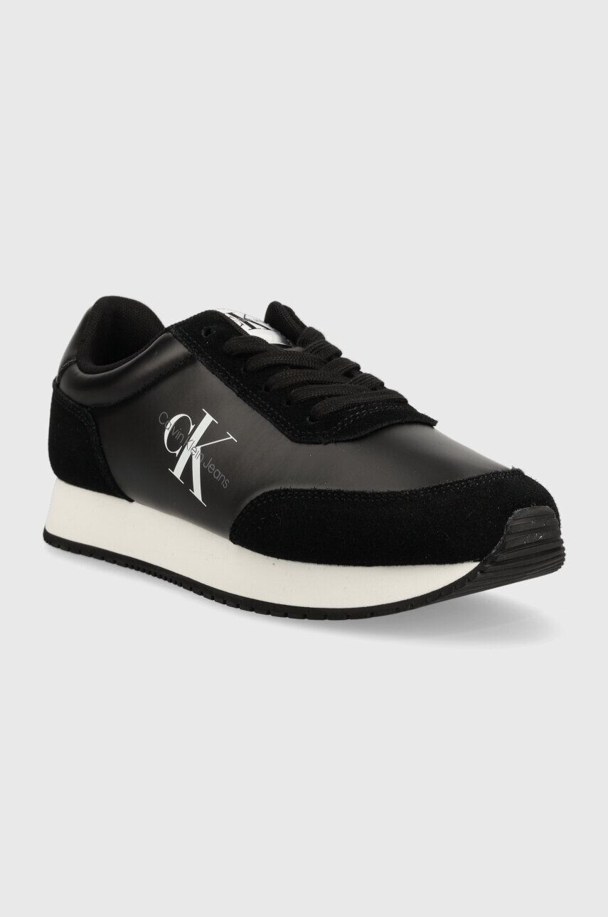 Calvin Klein Jeans Sneakers boty RETRO RUNNER LOW LAC černá barva YW0YW01056 - Pepit.cz