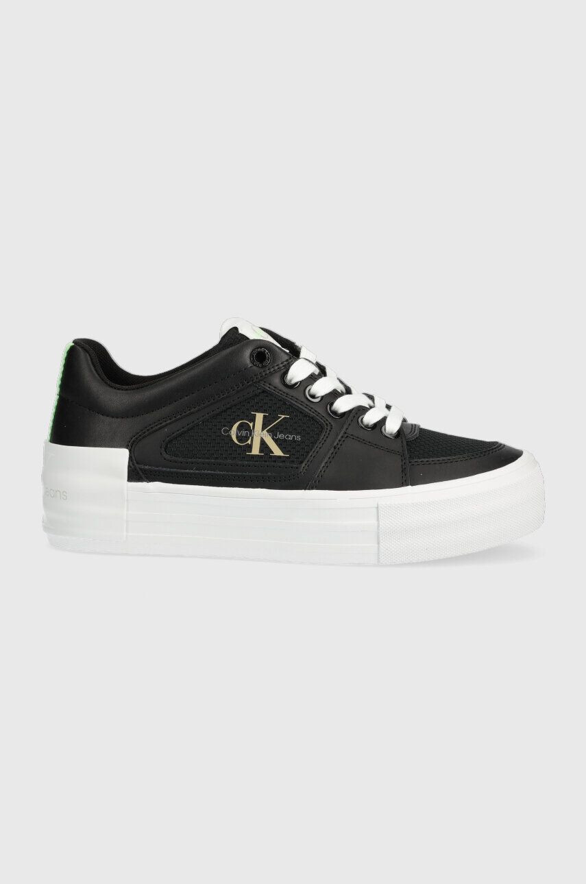 Calvin Klein Jeans Sneakers boty VULC FLATFORM BOLD FLUO CONTR černá barva YW0YW00904 - Pepit.cz