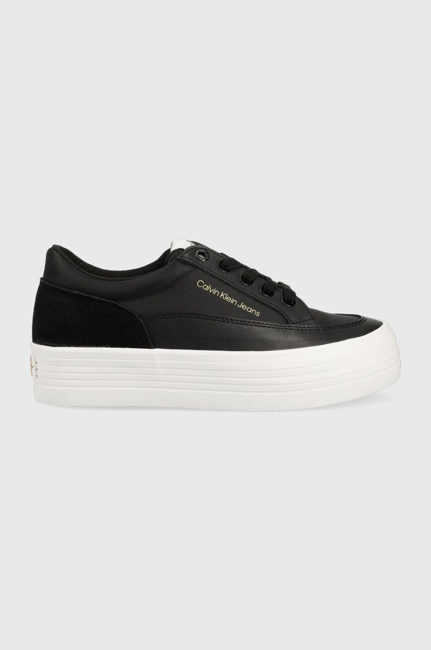 Calvin Klein Jeans Sneakers boty Yw0yw00864 Vulc Flatf Low Cut Mix Material černá barva - Pepit.cz