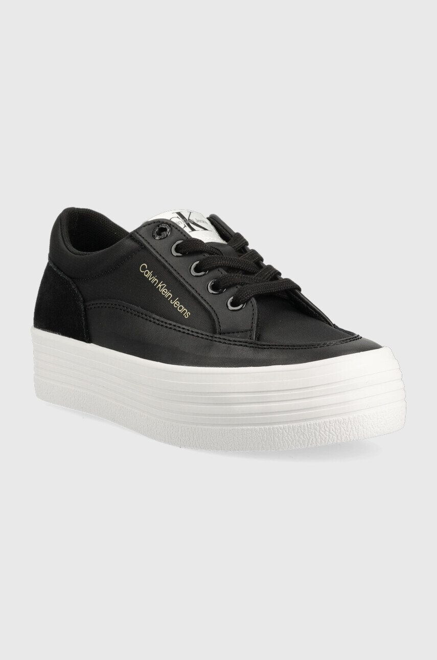 Calvin Klein Jeans Sneakers boty Yw0yw00864 Vulc Flatf Low Cut Mix Material černá barva - Pepit.cz