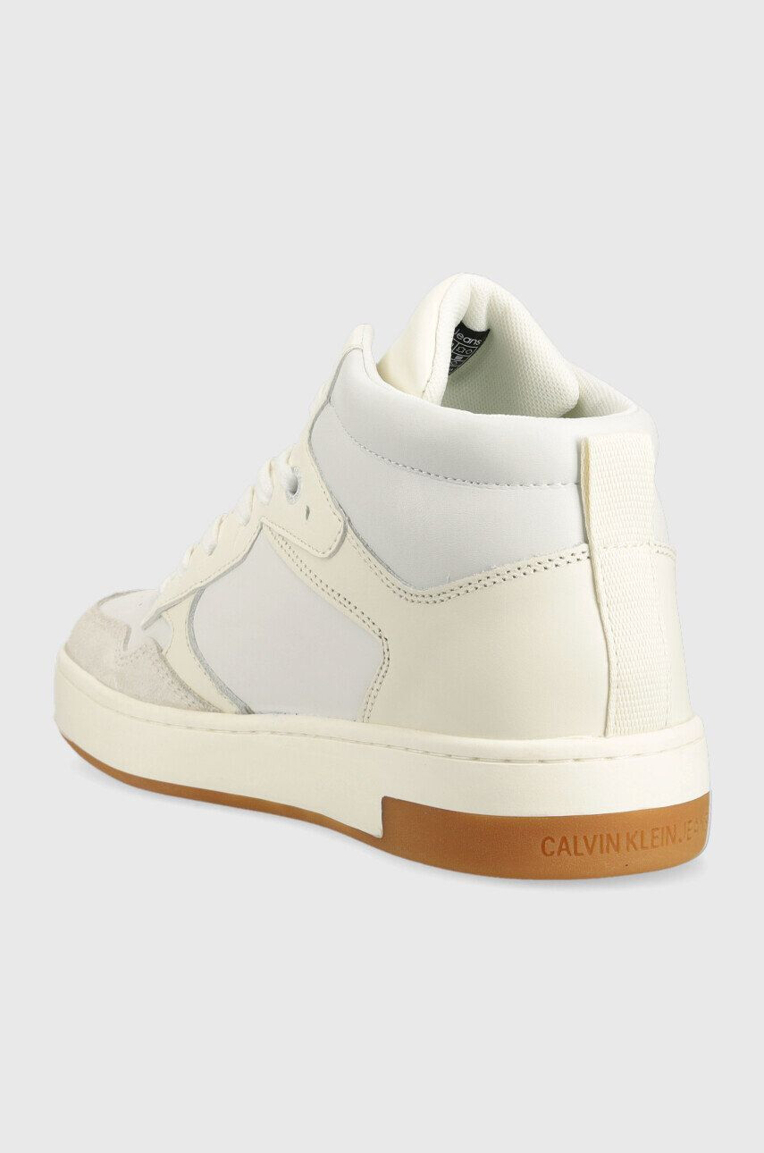 Calvin Klein Jeans Sneakers boty YW0YW00877 BASKET CUPSOLE MID LTH MONO béžová barva - Pepit.cz