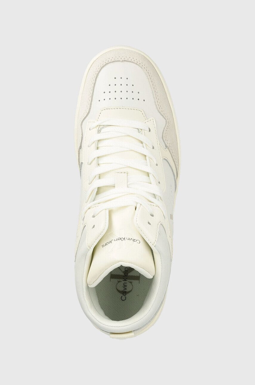 Calvin Klein Jeans Sneakers boty YW0YW00877 BASKET CUPSOLE MID LTH MONO béžová barva - Pepit.cz