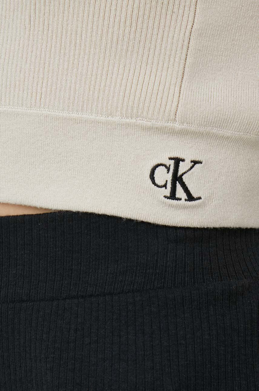 Calvin Klein Jeans Svetr dámský béžová barva lehký - Pepit.cz