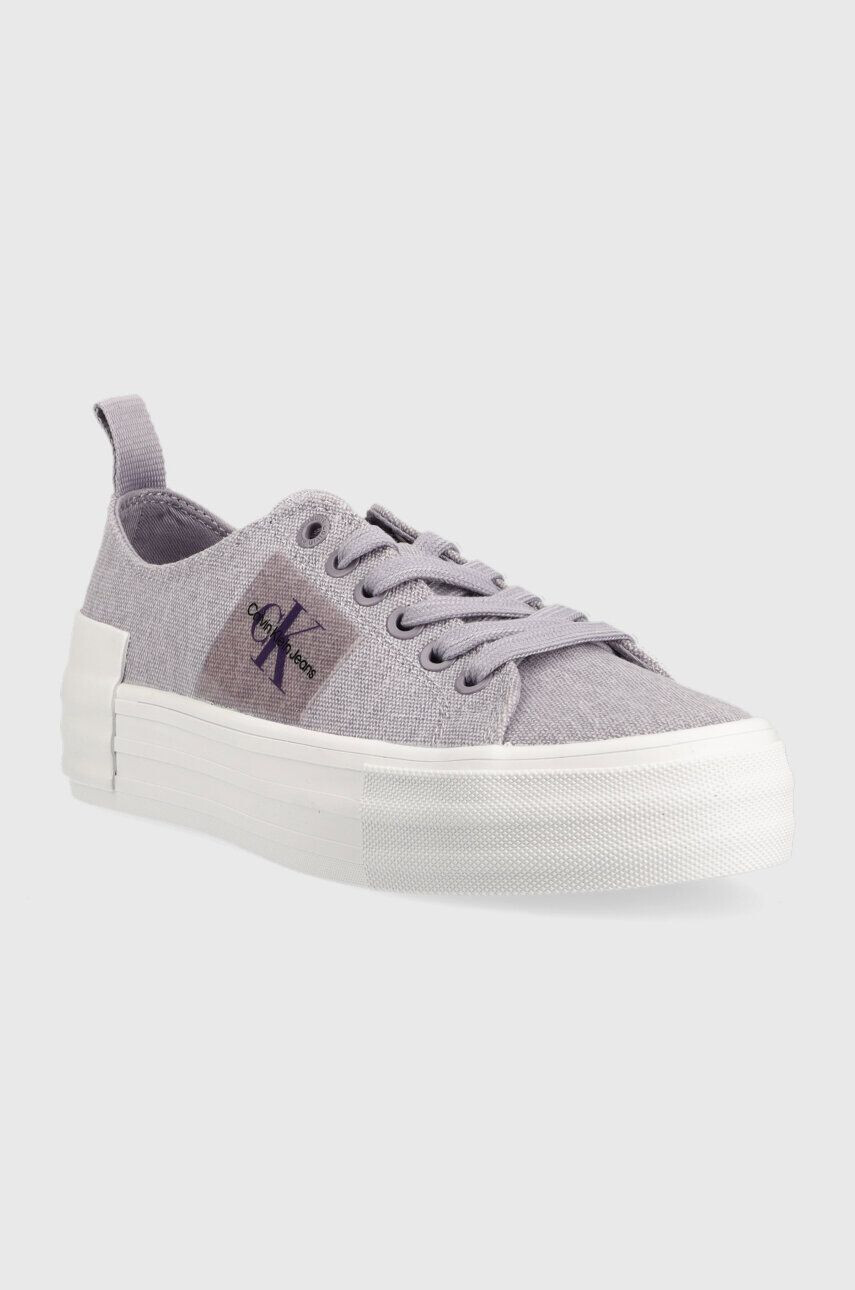 Calvin Klein Jeans Tenisky BOLD VULC FLATF LACE dámské fialová barva YW0YW01039 - Pepit.cz