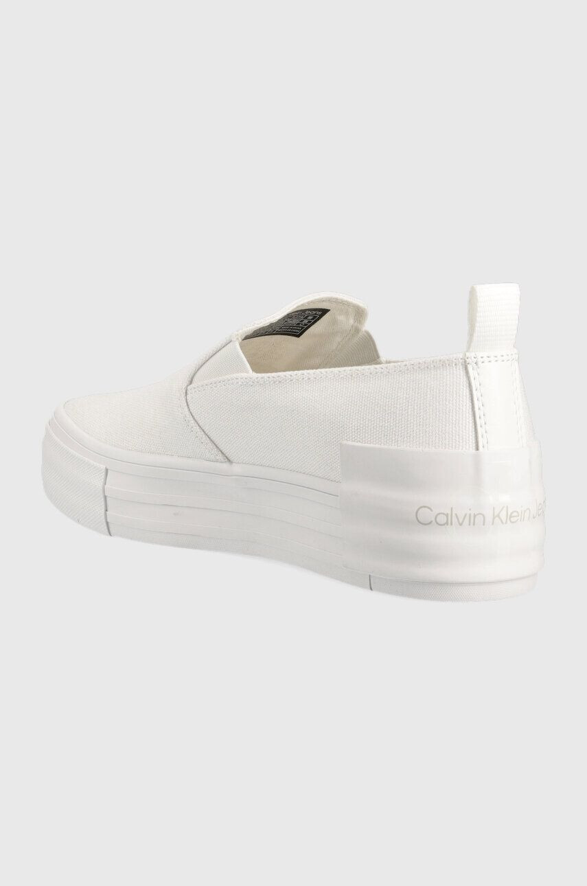 Calvin Klein Jeans Tenisky BOLD VULC FLATF SLIP dámské bílá barva YW0YW01040 - Pepit.cz