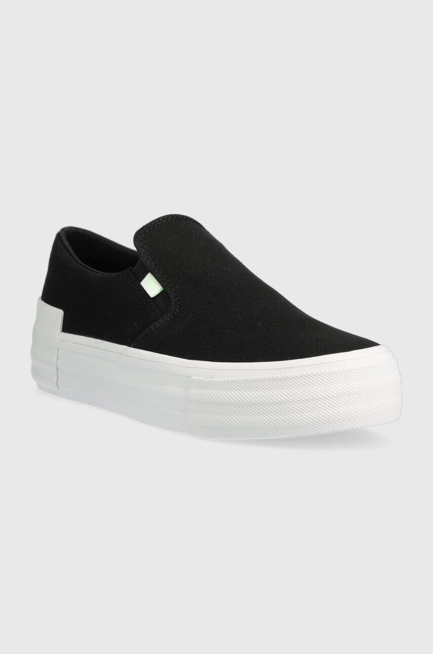 Calvin Klein Jeans Tenisky VULC FLATF BOLD SLIPON FLUO CONT dámské černá barva - Pepit.cz