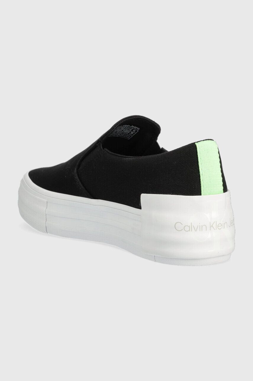 Calvin Klein Jeans Tenisky VULC FLATF BOLD SLIPON FLUO CONT dámské černá barva - Pepit.cz