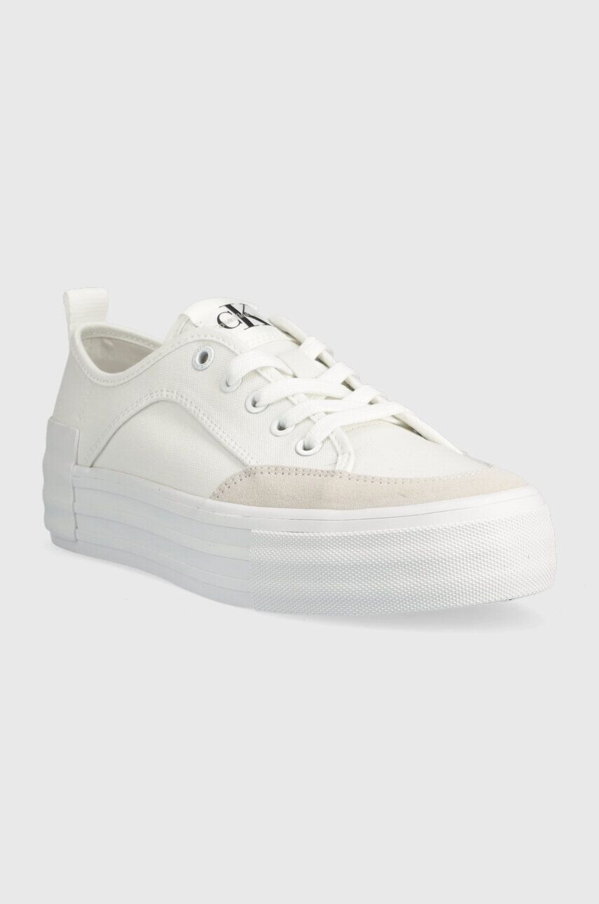 Calvin Klein Jeans Tenisky VULC FLATFORM BOLD IRREG LINES dámské bílá barva YW0YW00903 - Pepit.cz