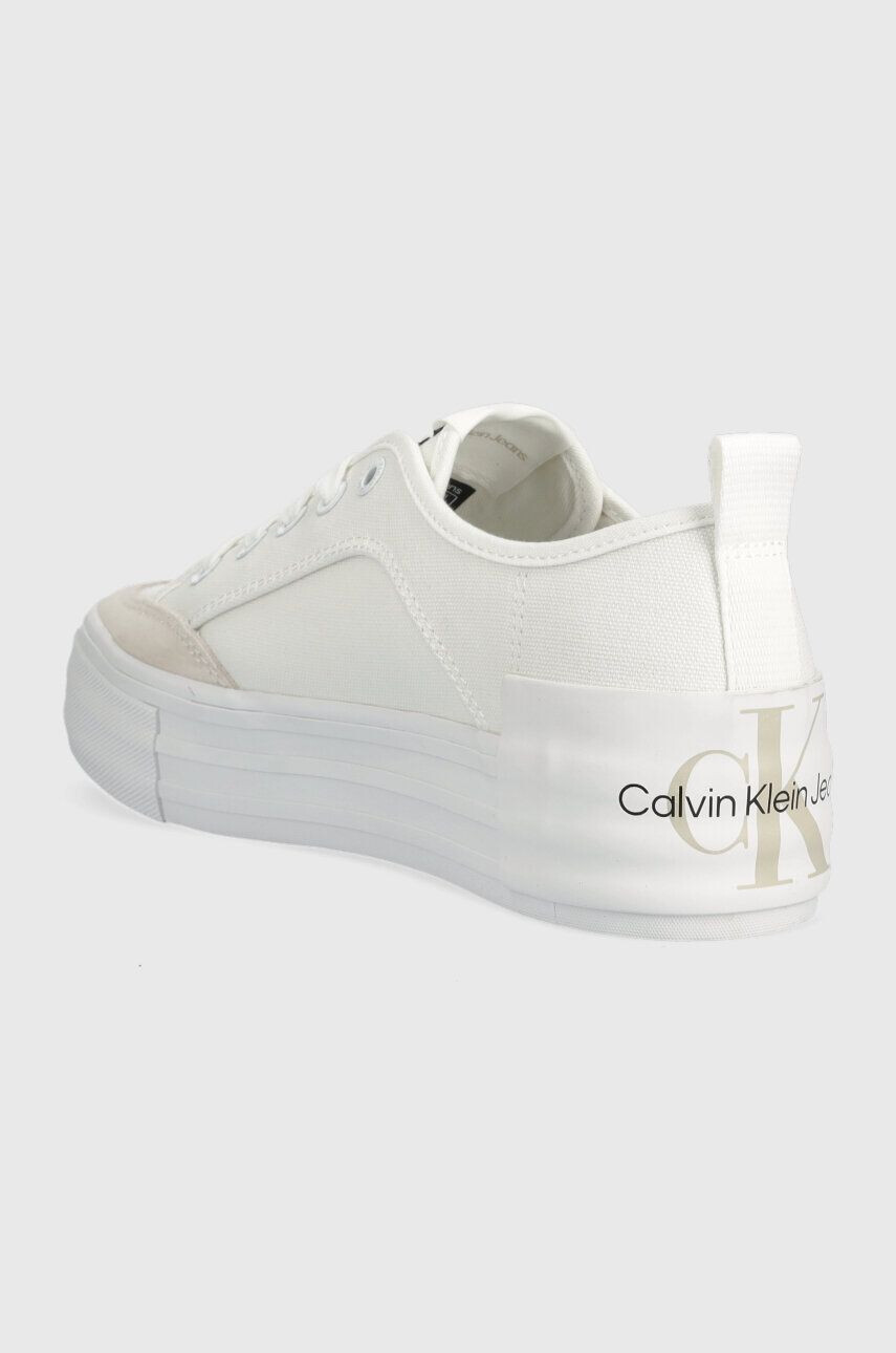 Calvin Klein Jeans Tenisky VULC FLATFORM BOLD IRREG LINES dámské bílá barva YW0YW00903 - Pepit.cz