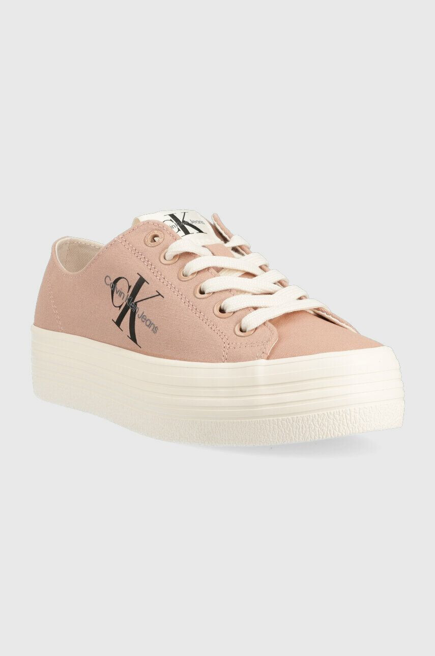 Calvin Klein Jeans Tenisky VULC FLATFORM ESSENTIAL MONO dámské béžová barva YW0YW01030 - Pepit.cz