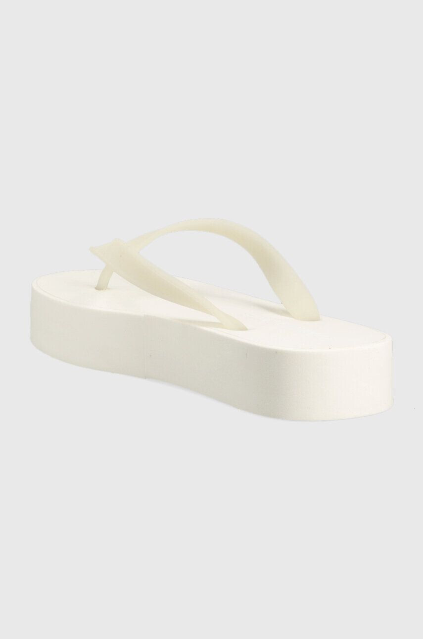 Calvin Klein Jeans Žabky BEACH SANDAL FLATFOR dámské bílá barva na platformě YW0YW01092 - Pepit.cz