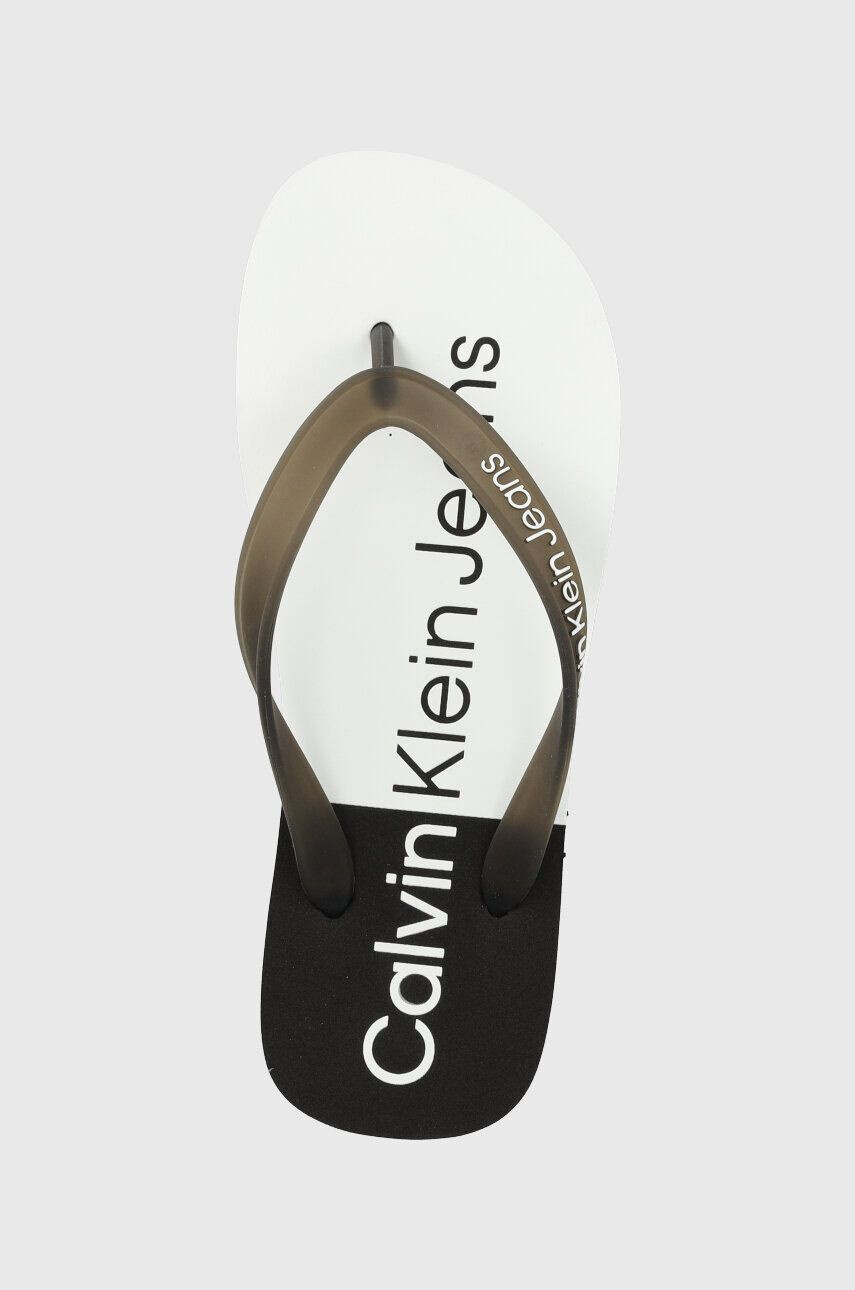 Calvin Klein Jeans Žabky BEACH SANDAL FLATFORM dámské černá barva na plochém podpatku YW0YW00716 - Pepit.cz