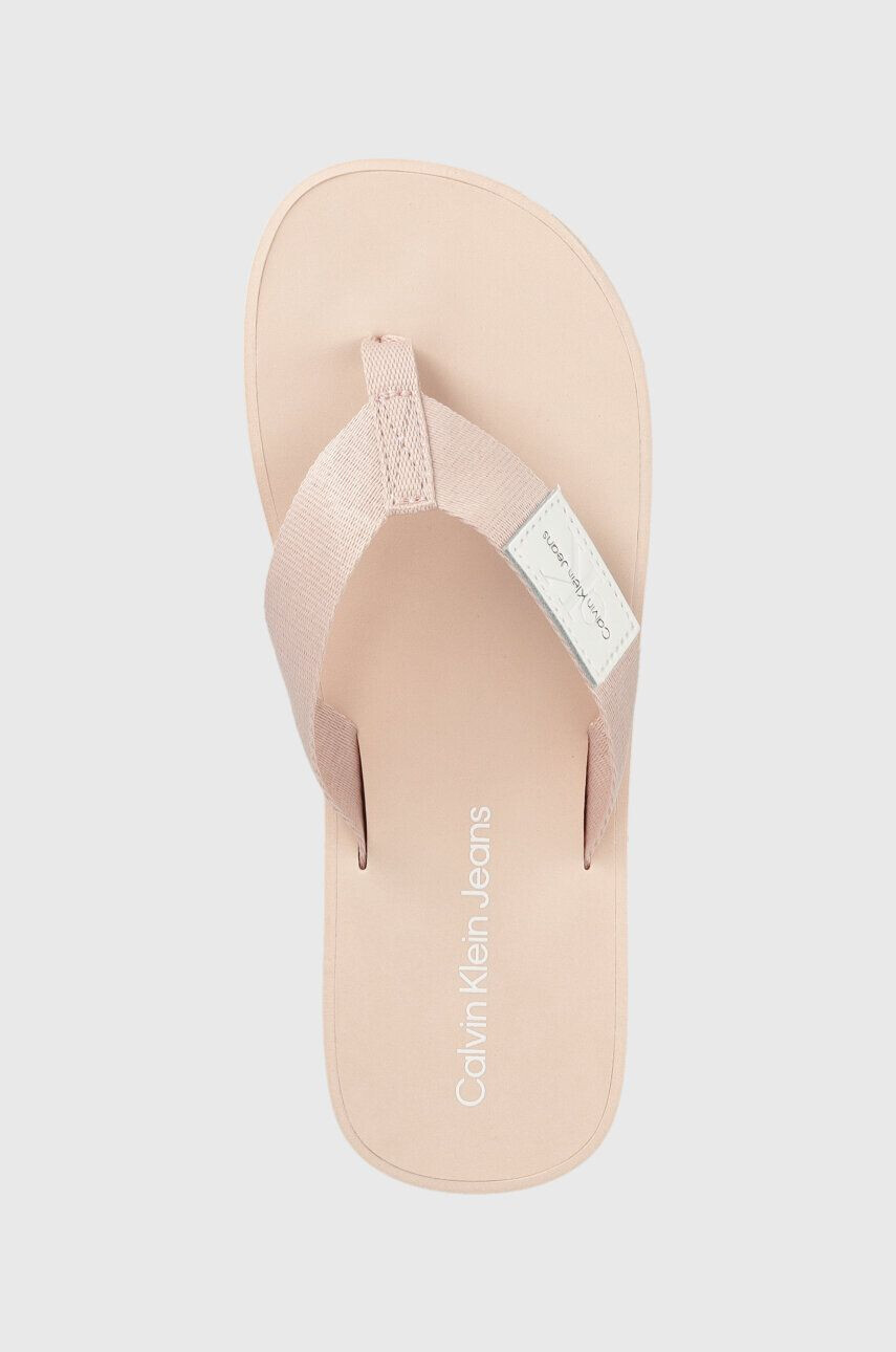 Calvin Klein Jeans Žabky FLATFORM FLIPFLOP dámské růžová barva na platformě YW0YW00993 - Pepit.cz