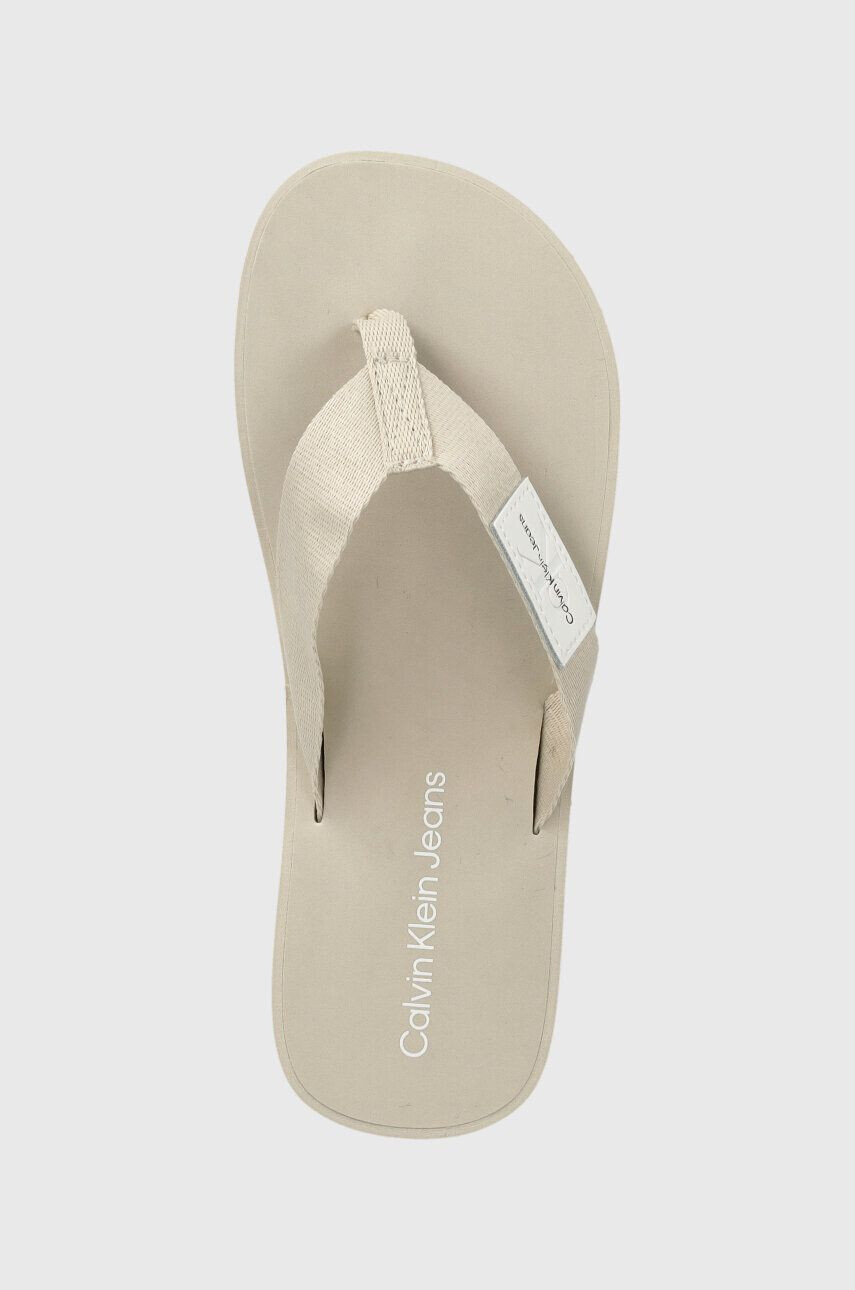 Calvin Klein Jeans Žabky FLATFORM FLIPFLOP dámské béžová barva na platformě YW0YW00993 - Pepit.cz