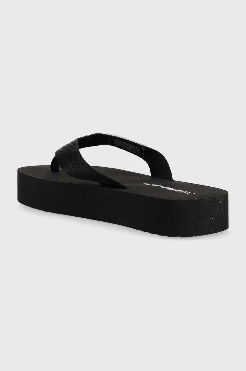 Calvin Klein Jeans Žabky FLATFORM FLIPFLOP dámské černá barva na platformě YW0YW00993 - Pepit.cz