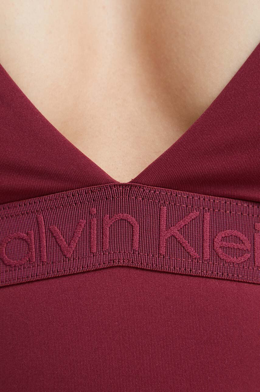 Calvin Klein Jednodílné plavky vínová barva mírně vyztužený košík - Pepit.cz