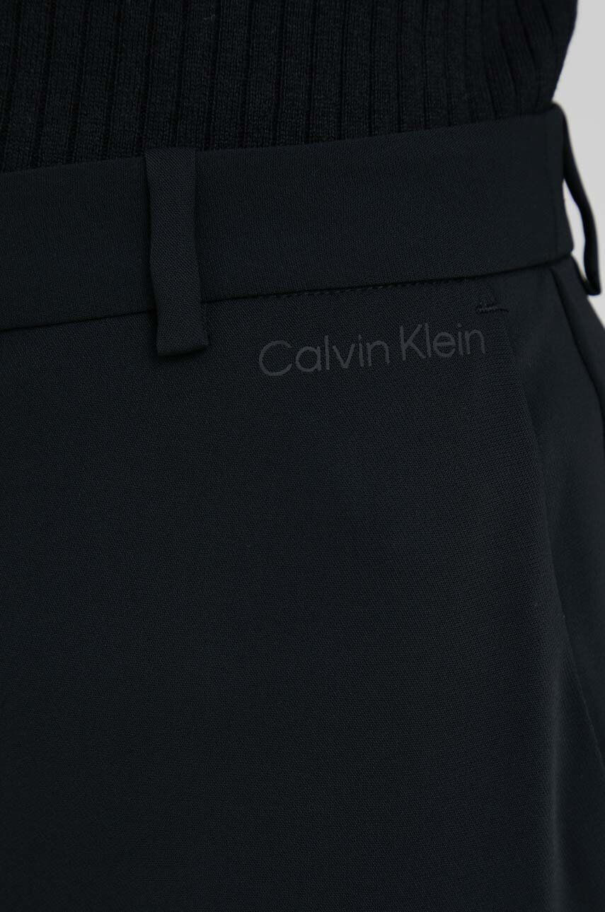 Calvin Klein Kalhoty dámské černá barva široké medium waist - Pepit.cz