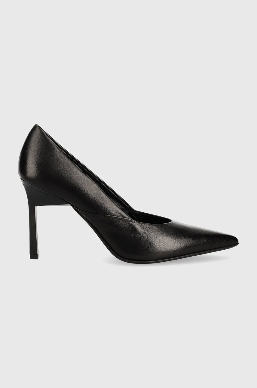 Calvin Klein Kožené lodičky GEO STILETTO PUMP 90 černá barva HW0HW01769 - Pepit.cz