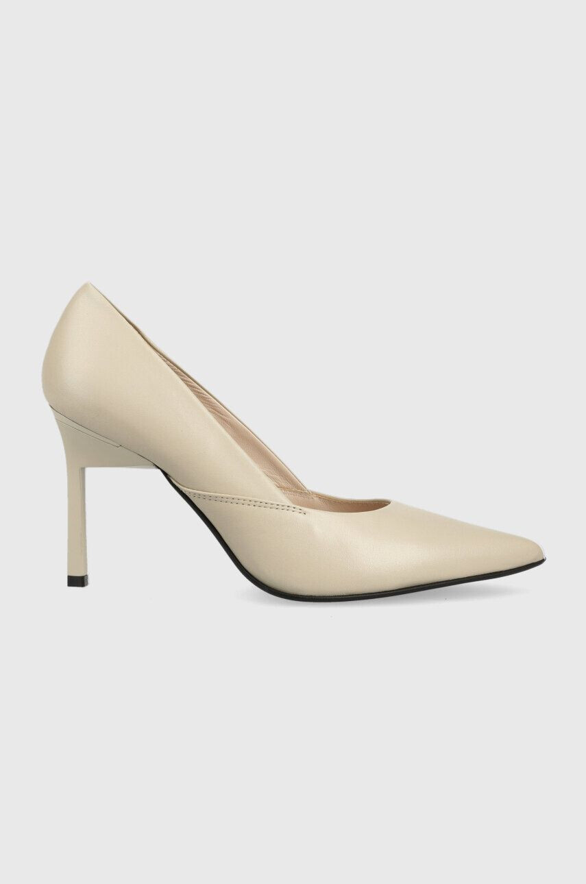 Calvin Klein Kožené lodičky GEO STILETTO PUMP 90 fialová barva HW0HW01769 - Pepit.cz