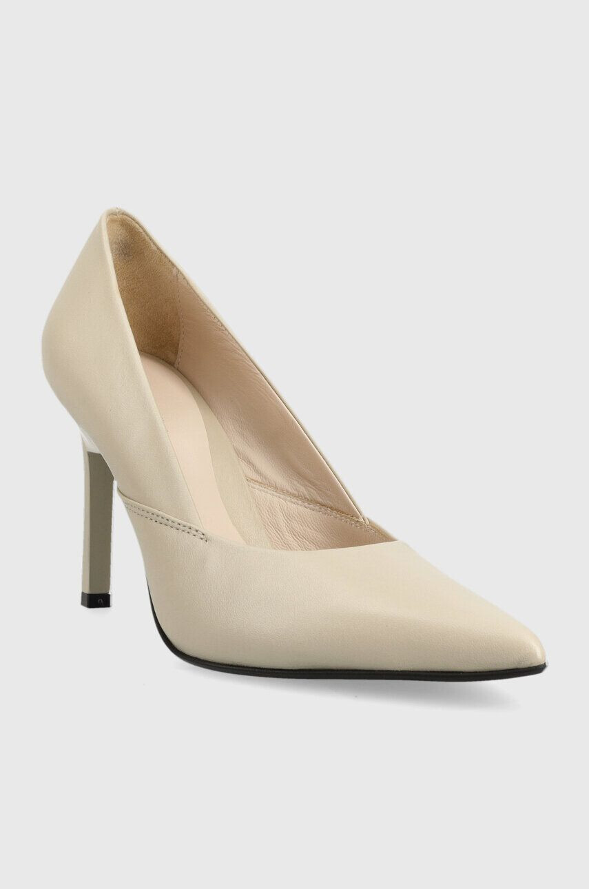 Calvin Klein Kožené lodičky GEO STILETTO PUMP 90 fialová barva HW0HW01769 - Pepit.cz