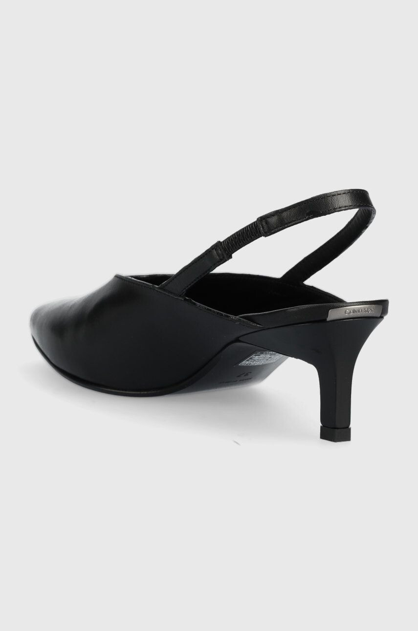 Calvin Klein Kožené lodičky HW0HW01345 GEO STIL SLINGBACK PUMP 50 černá barva s odkrytou patou - Pepit.cz