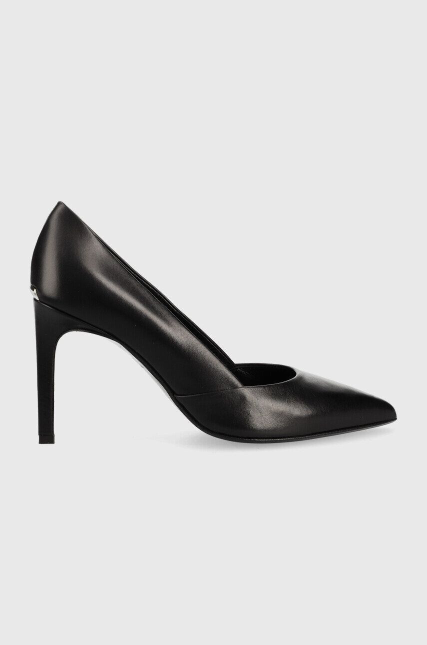 Calvin Klein Kožené lodičky Stiletto Pump 90 černá barva - Pepit.cz