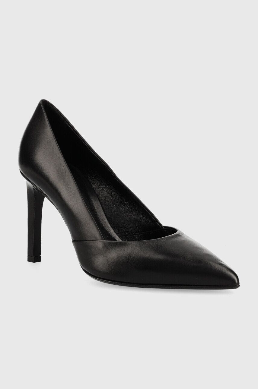 Calvin Klein Kožené lodičky Stiletto Pump 90 černá barva - Pepit.cz