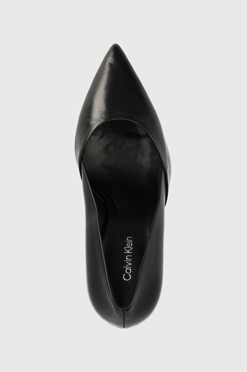 Calvin Klein Kožené lodičky Stiletto Pump 90 černá barva - Pepit.cz