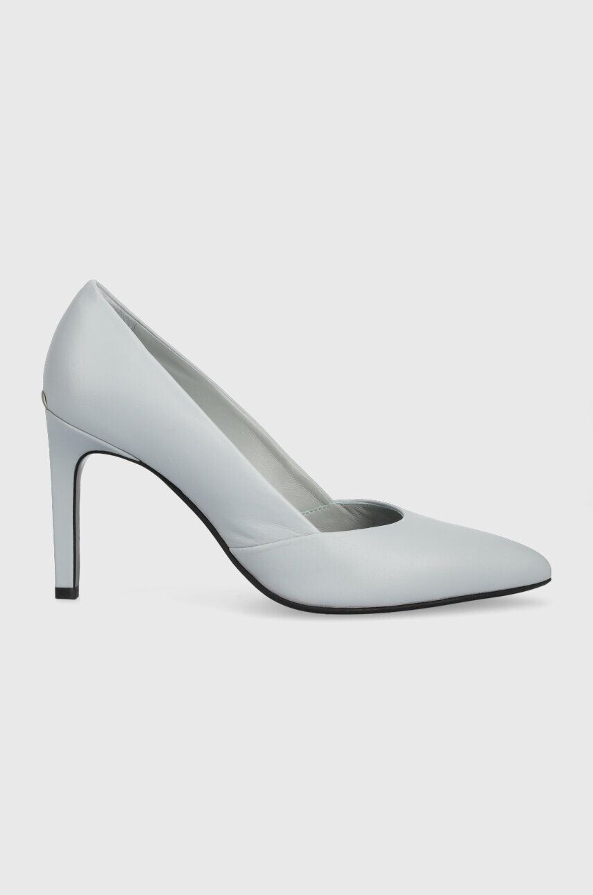 Calvin Klein Kožené lodičky Stiletto Pump 90 černá barva - Pepit.cz