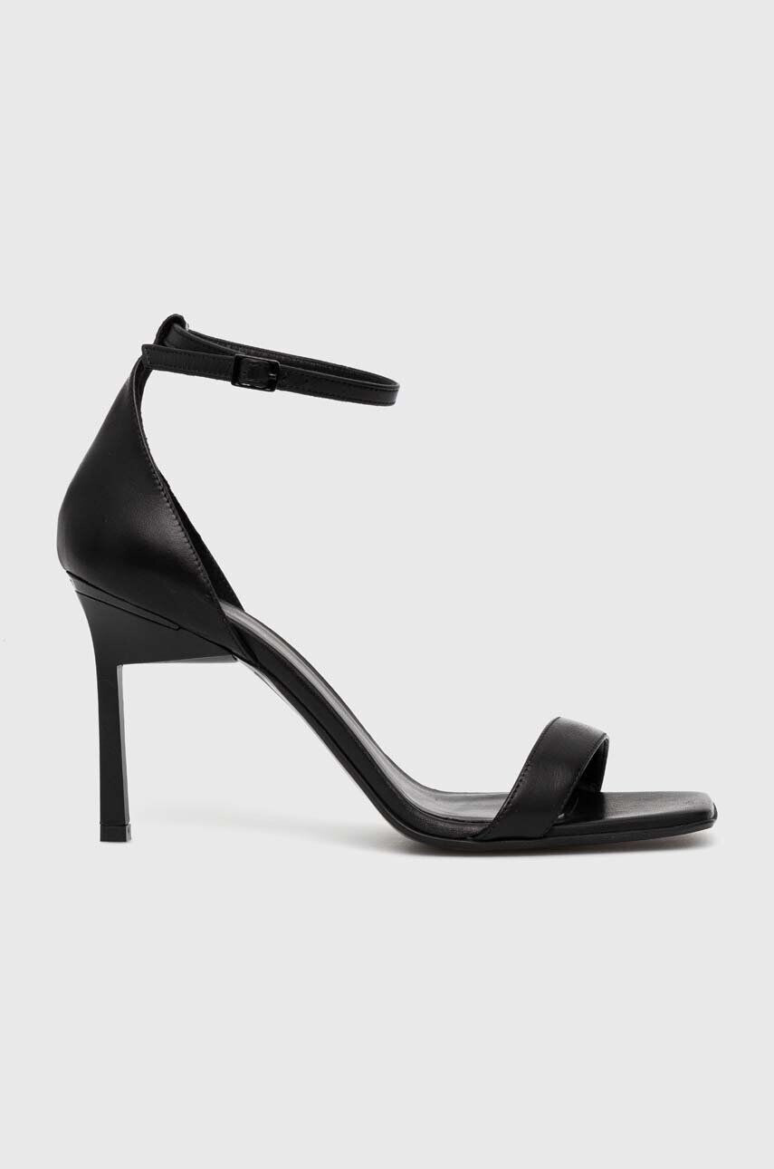 Calvin Klein Kožené sandály GEO STILETTO SANDAL černá barva HW0HW01610 - Pepit.cz