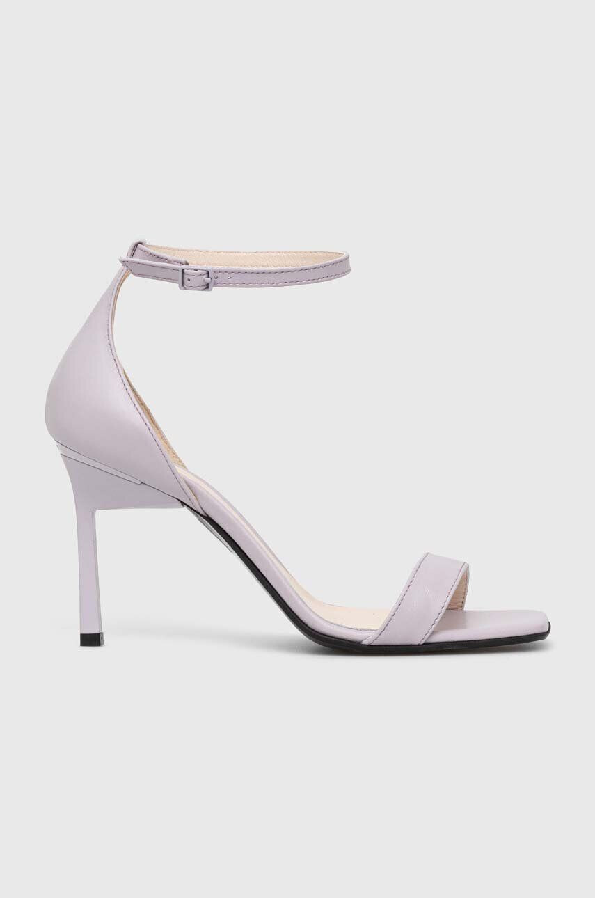 Calvin Klein Kožené sandály GEO STILETTO SANDAL fialová barva HW0HW01610 - Pepit.cz