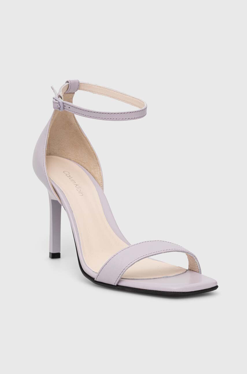 Calvin Klein Kožené sandály GEO STILETTO SANDAL fialová barva HW0HW01610 - Pepit.cz