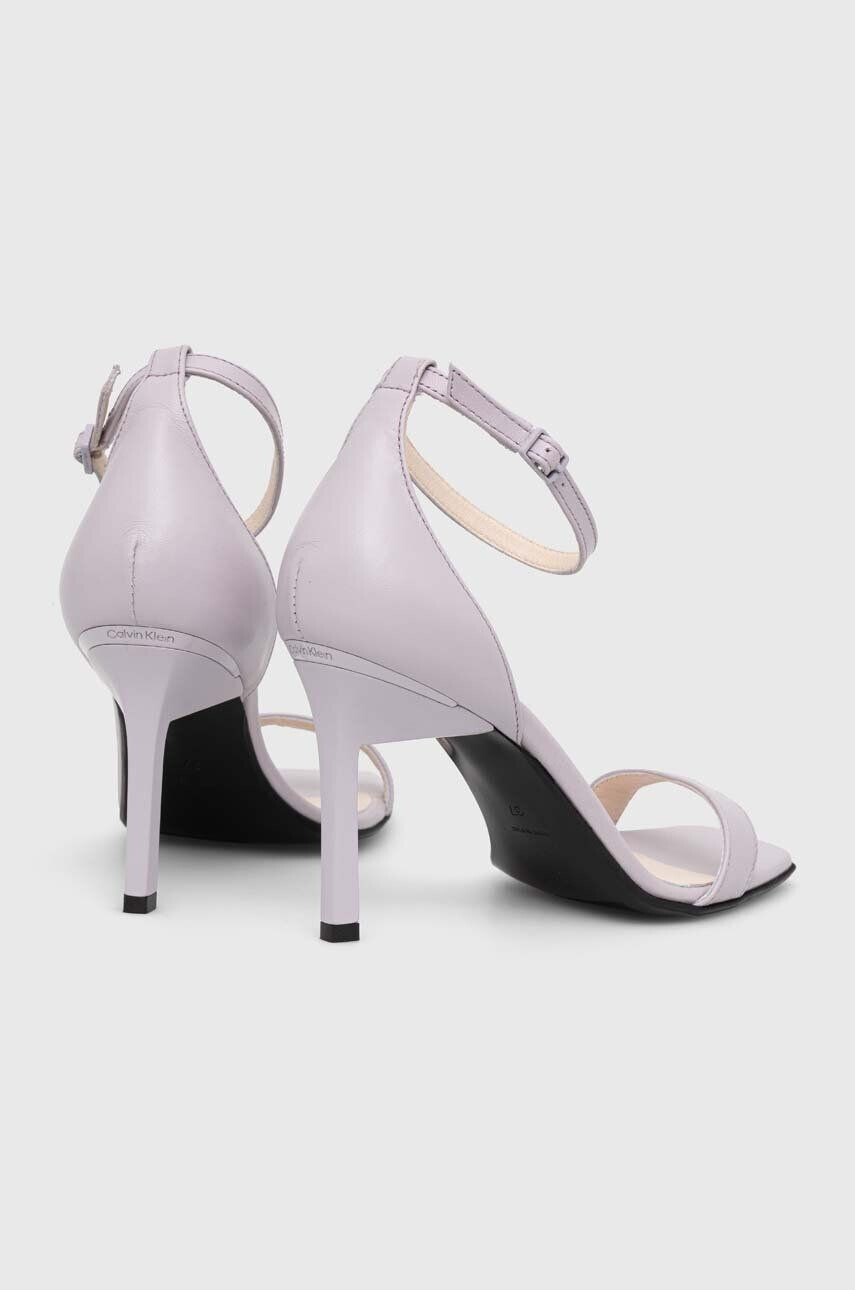 Calvin Klein Kožené sandály GEO STILETTO SANDAL fialová barva HW0HW01610 - Pepit.cz