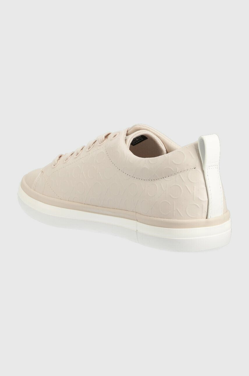 Calvin Klein Kožené tenisky LOW PROF VULC LACE UP - HF MONO béžová barva - Pepit.cz