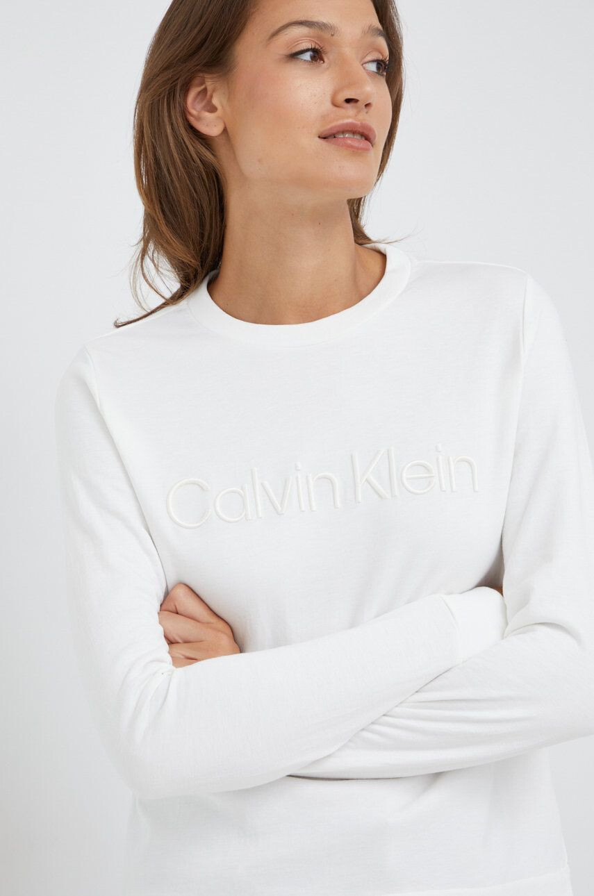 Calvin Klein Mikina dámská bílá barva s aplikací - Pepit.cz