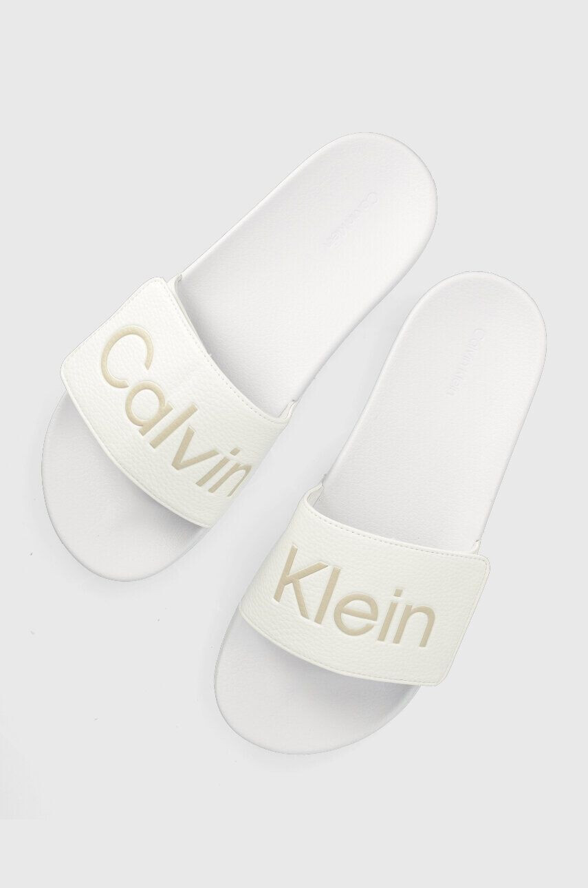 Calvin Klein Pantofle ADJ POOL SLIDE PU pánské černá barva HM0HM00957 - Pepit.cz