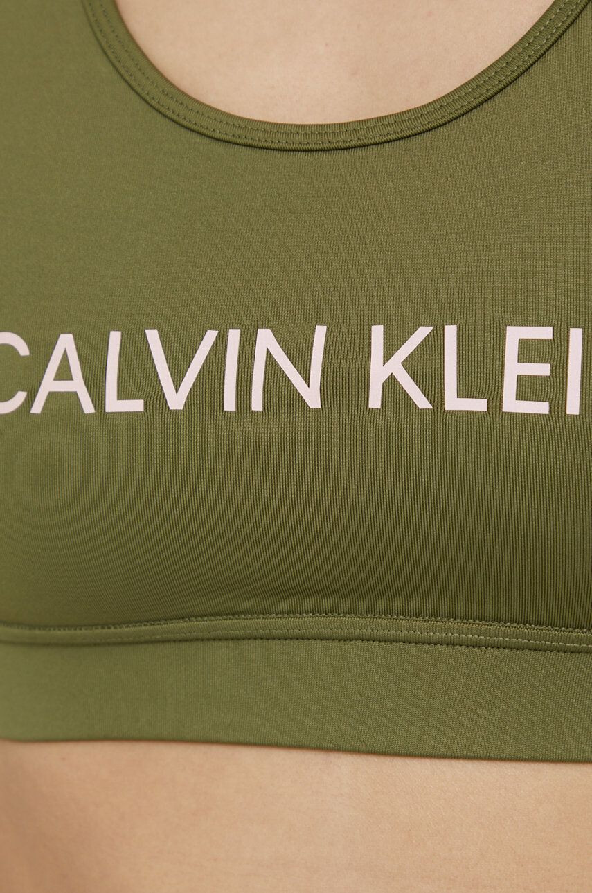 Calvin Klein Performance Podprsenka zelená barva hladká - Pepit.cz