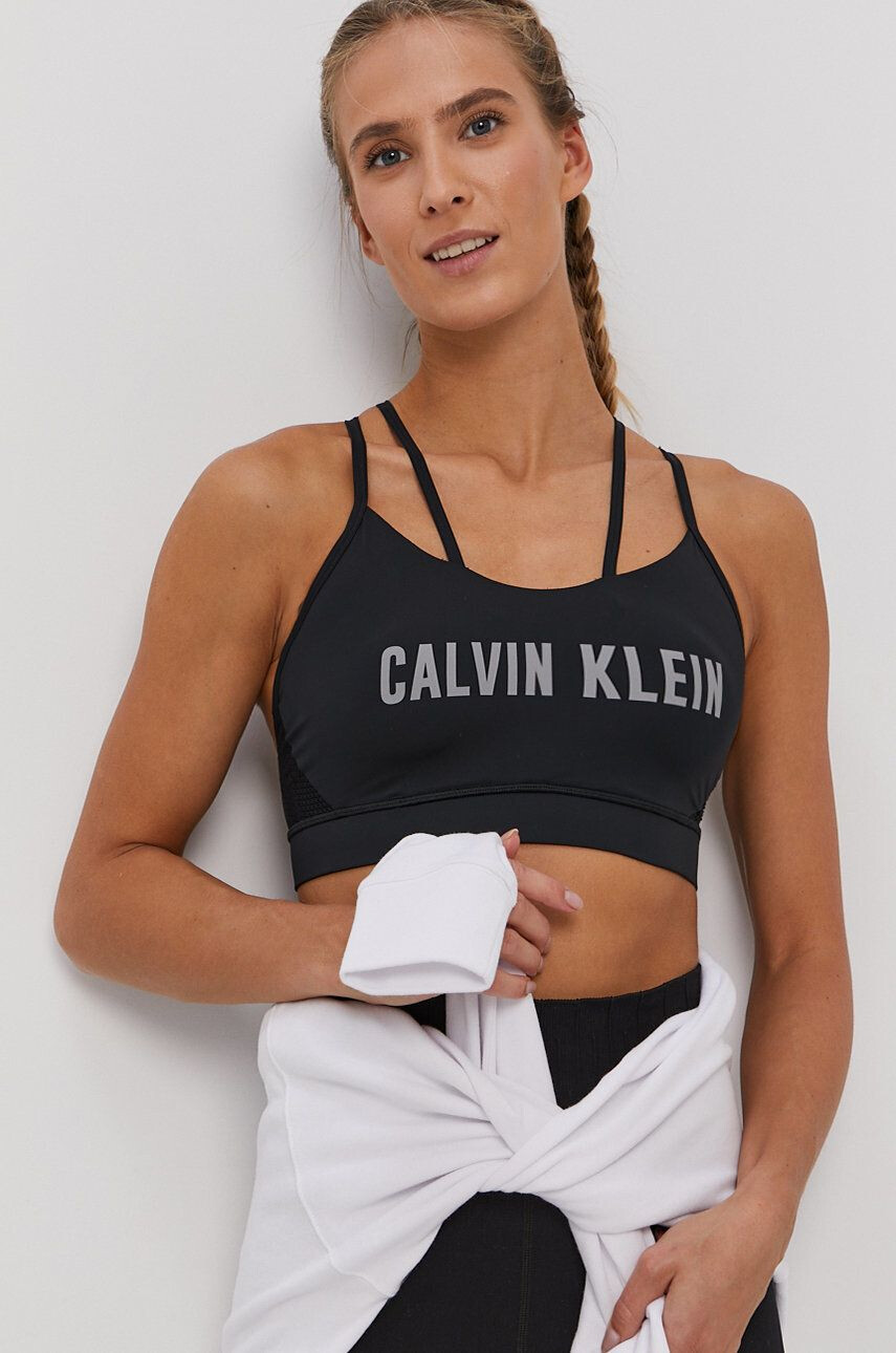 Calvin Klein Performance Sportovní podprsenka černá barva - Pepit.cz