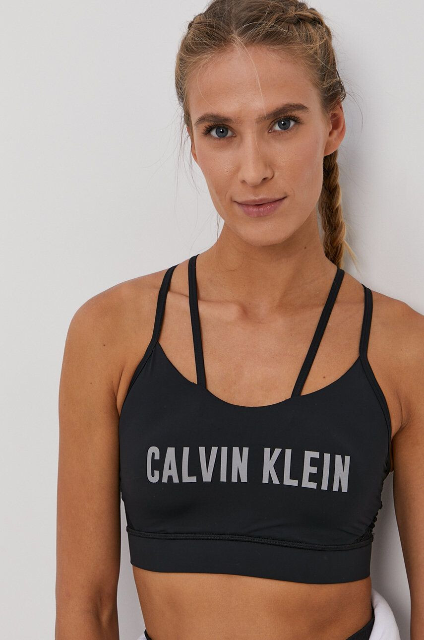 Calvin Klein Performance Sportovní podprsenka černá barva - Pepit.cz