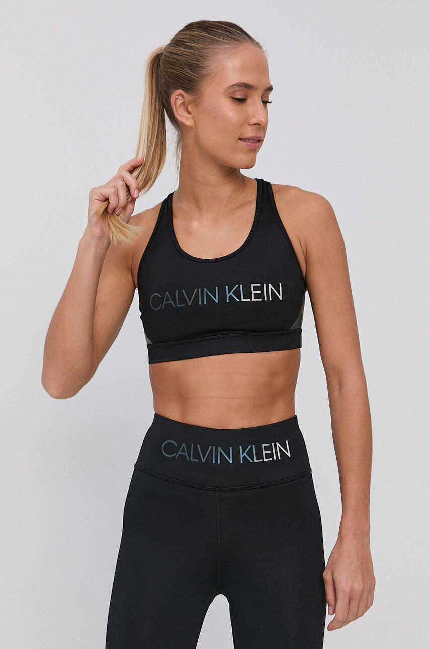 Calvin Klein Performance Sportovní podprsenka černá barva - Pepit.cz