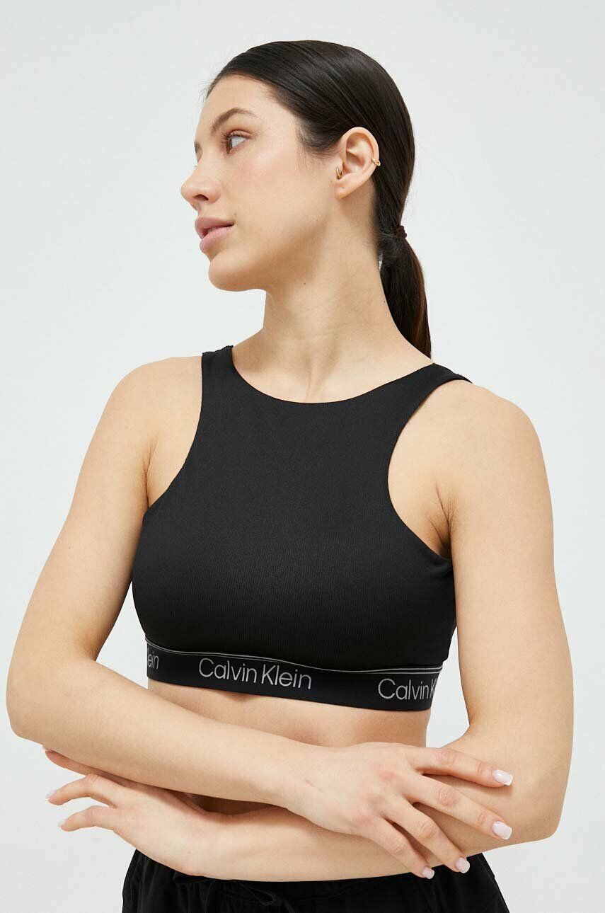 Calvin Klein Performance Sportovní podprsenka CK Athletic černá barva - Pepit.cz