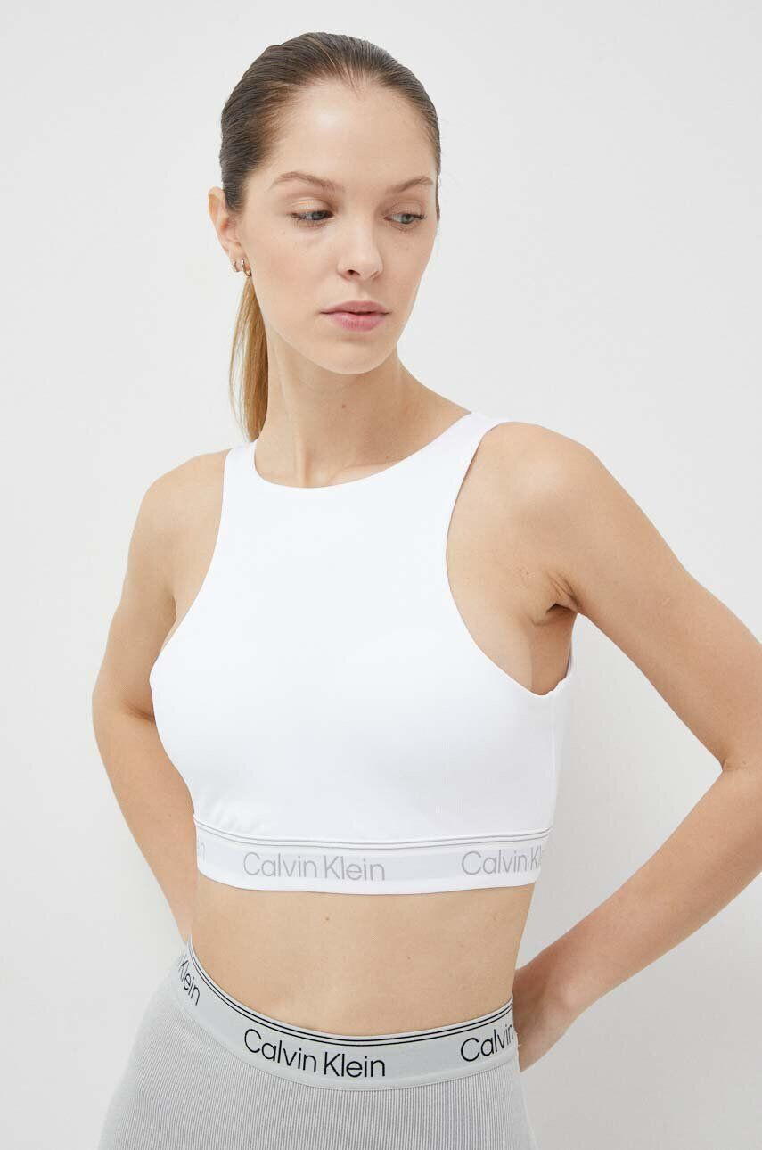 Calvin Klein Performance Sportovní podprsenka CK Athletic bílá barva - Pepit.cz