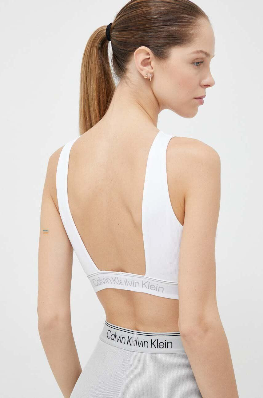 Calvin Klein Performance Sportovní podprsenka CK Athletic bílá barva - Pepit.cz