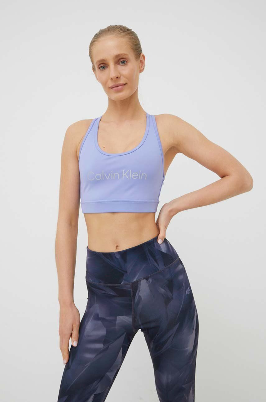 Calvin Klein Performance Sportovní podprsenka Ck Essentials fialová barva - Pepit.cz