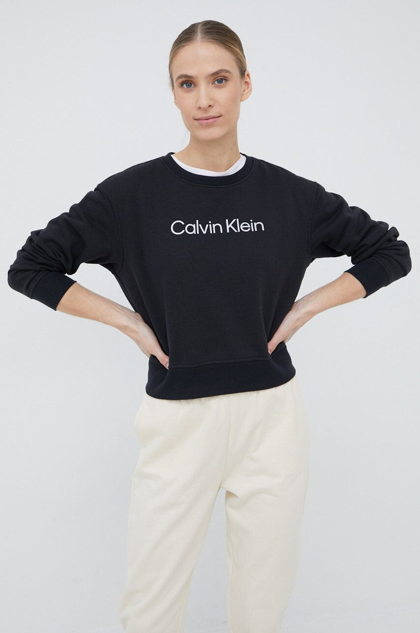 Calvin Klein Performance Tepláková mikina Ck Essentials černá barva s potiskem - Pepit.cz