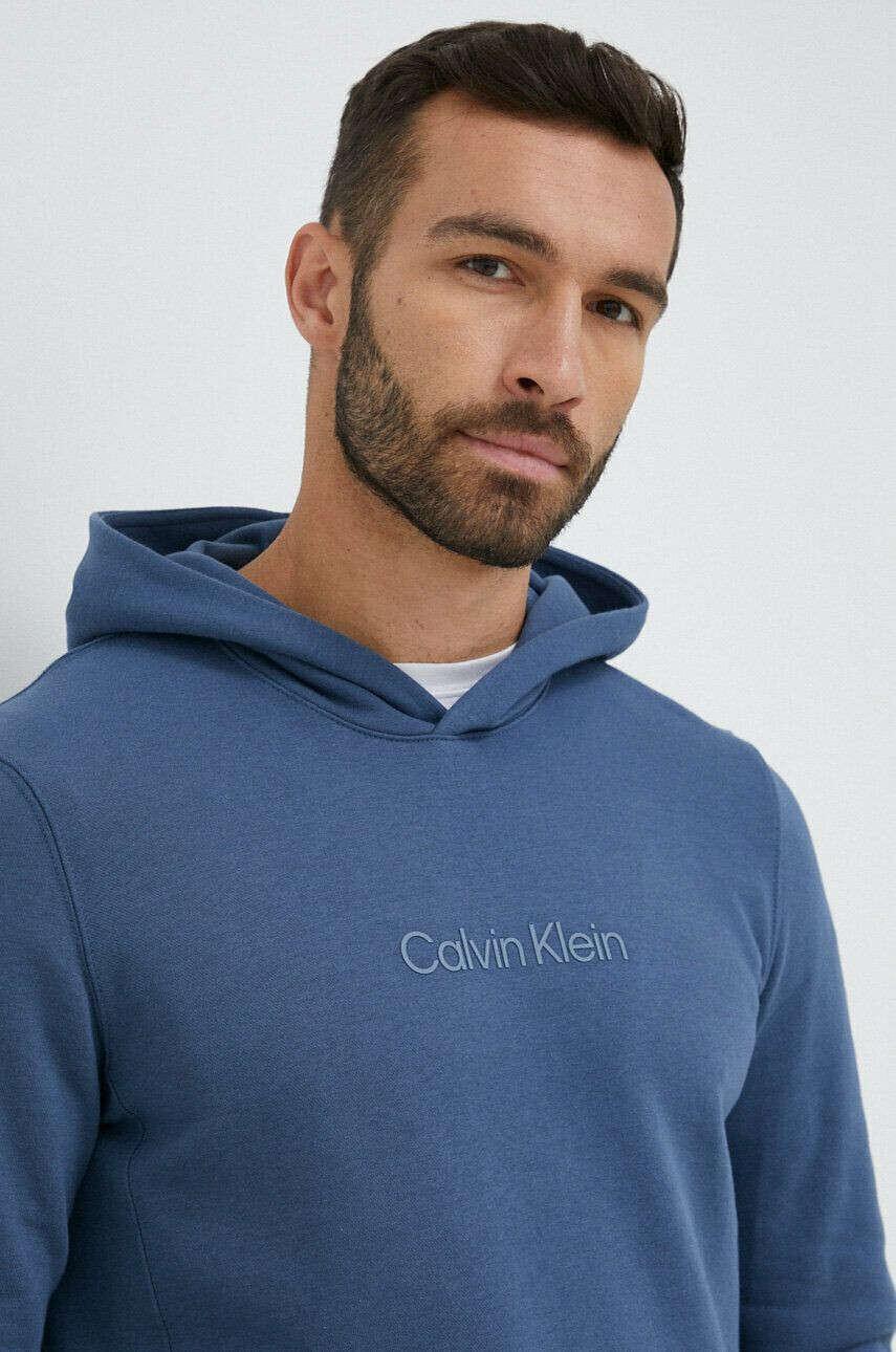 Calvin Klein Performance Tepláková mikina Essentials béžová barva s kapucí - Pepit.cz