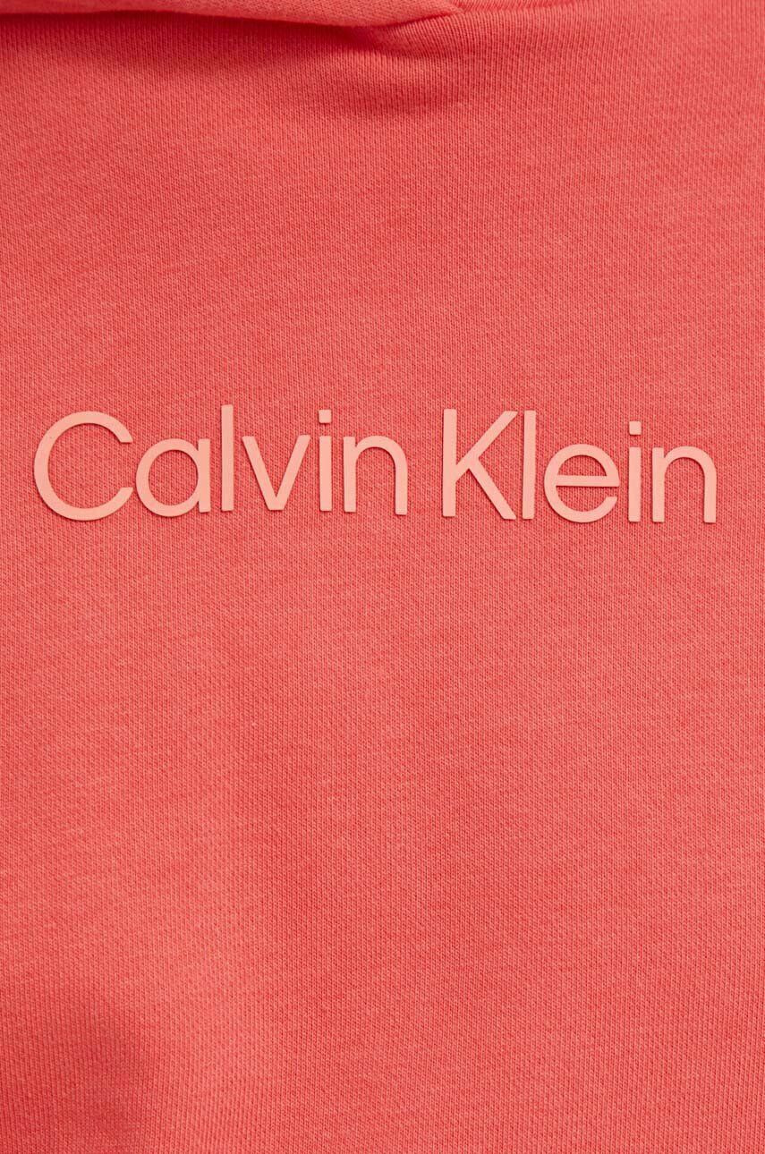 Calvin Klein Performance Tepláková mikina Essentials oranžová barva s kapucí - Pepit.cz