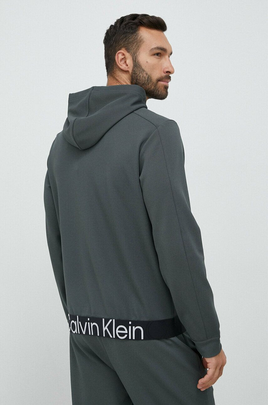 Calvin Klein Performance Tréninková mikina Effect zelená barva s kapucí - Pepit.cz