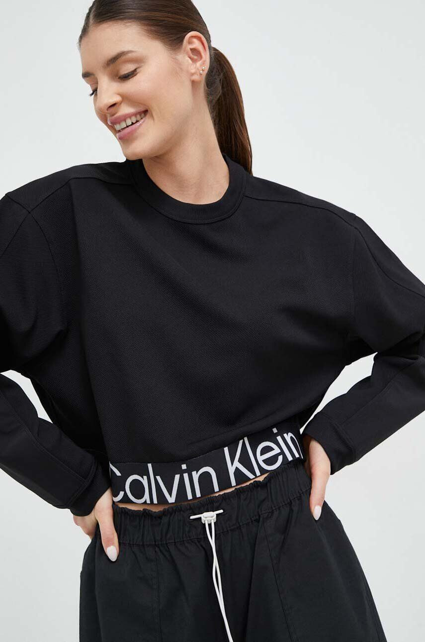 Calvin Klein Performance Tréninková mikina Effect černá barva s potiskem - Pepit.cz